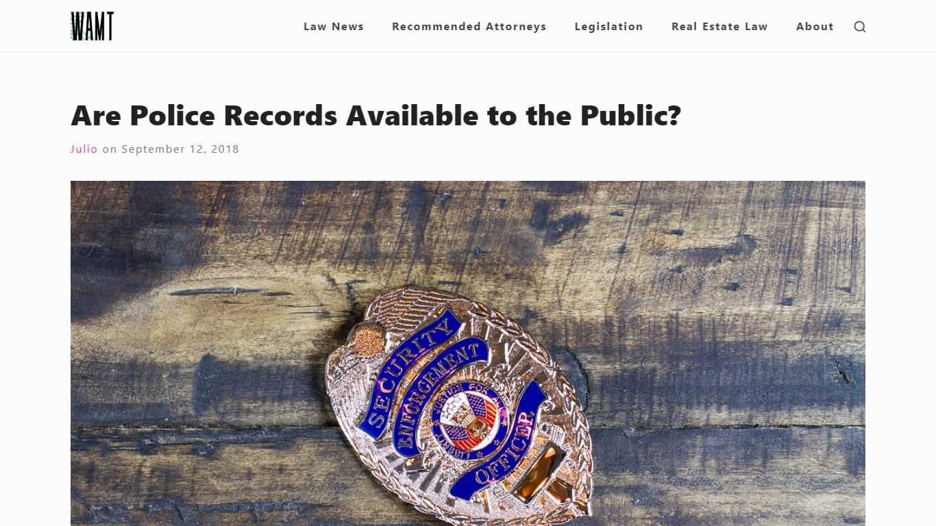Are Police Records Available to the Public? - WAMT